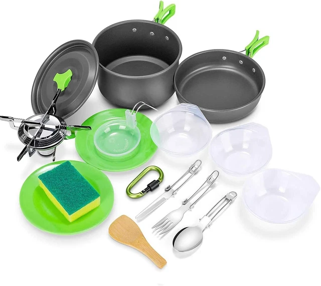 Kit De Casseroles Camping 14 Pièces En Aluminium Pour Cuisine Outdoor