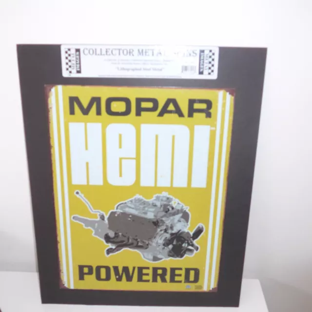 Tin sign Mopar Hemi Powered 31x40 cms Made in USA+Bonus 2x- 30X20 cms signs