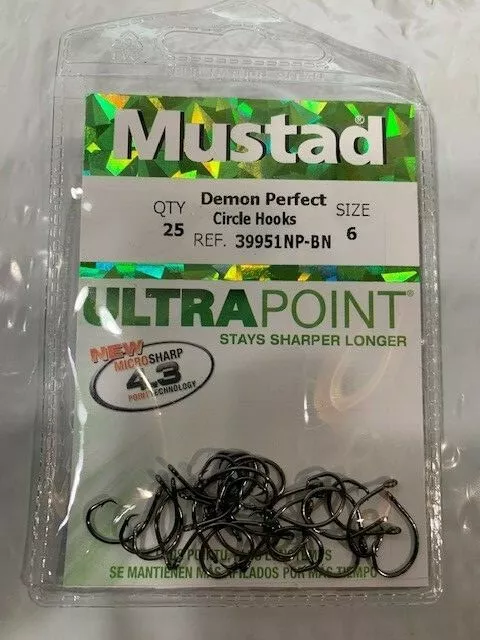 Mustad Demon Perfect Circle In-Line 3X Hooks Black Knickel – Tackle World