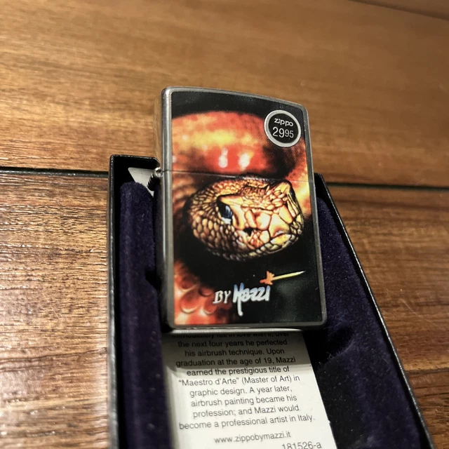 ZIPPO 24446 MAZZI SNAKE on BRUSHED BRASS Lighter - NEW in Box - FEB 2009