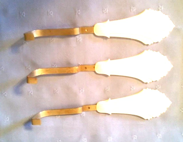 Vtg Newell White Plastic Art Deco Style Fan Drapery Holdback Tieback