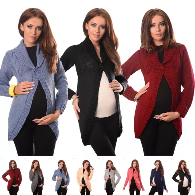 Maternity Button Closure Cardigan Pregnancy Sweater Size 8 10 12 14 16 18 9004