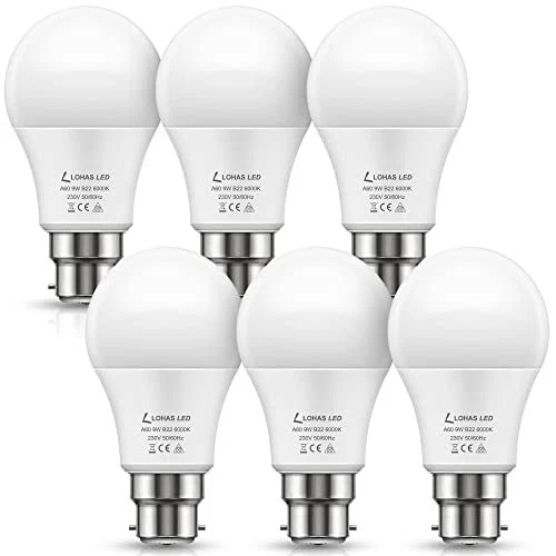 B22 LED Birne Bajonett, 9 W LED LOHAS Bajonett Lampe, 820LM, 60W gleichwertig,