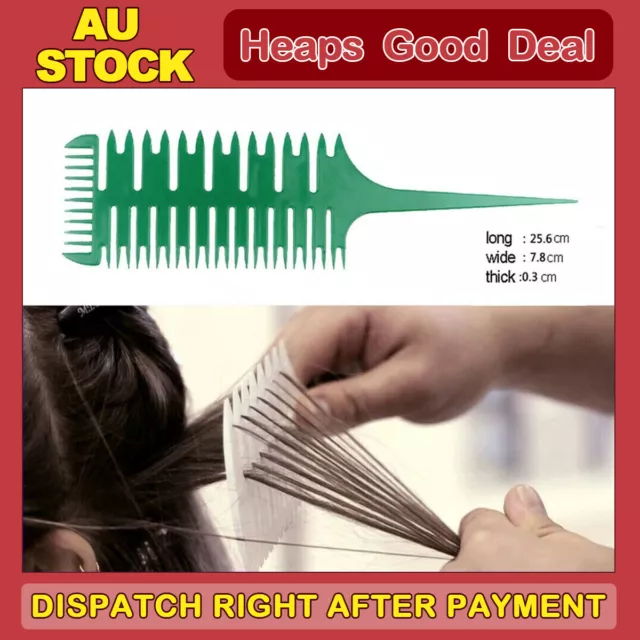 Carbon Antistatic Comb Professional Tool Salon Use Applying Highlight Green AD