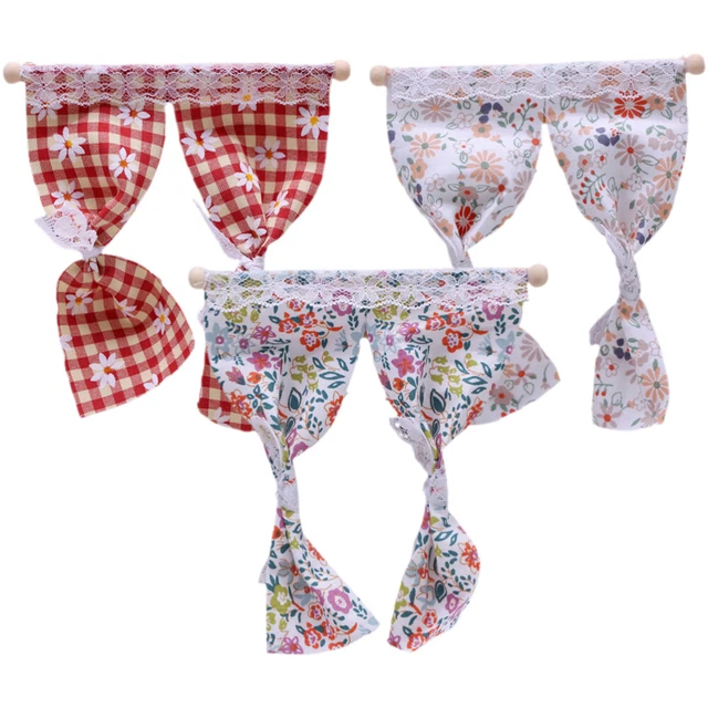 Simulazione tenda in pizzo mini tenda casa delle bambole cibo giochi 3 pz