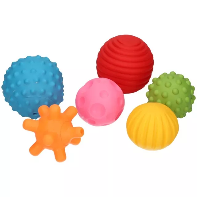 Baby Ball Set Baby Hand Massage Multi-Textured Sensory Toys Soft Balls 6 Piece 2