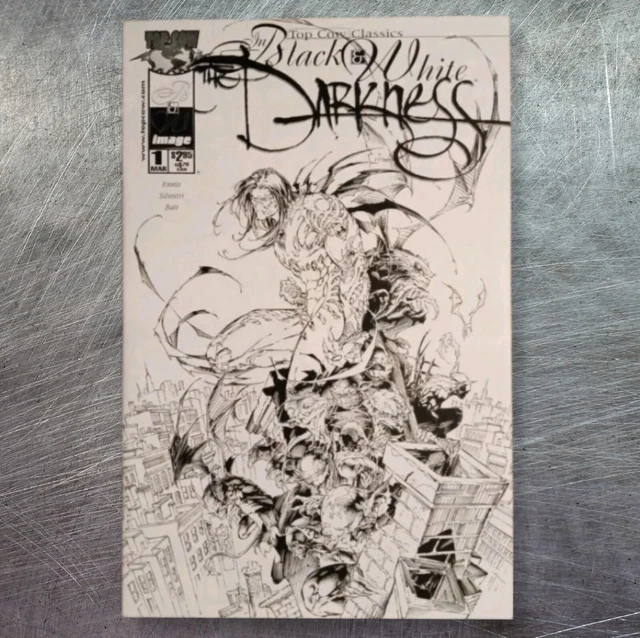 The Darkness #1 (2000) Top Cow Comics In Black & White! Garth Ennis! Silvestri!
