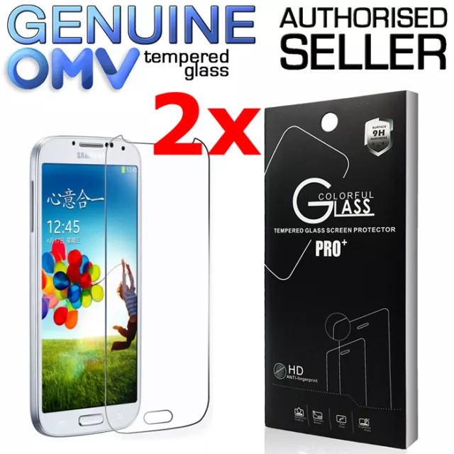 2 x GENUINE Tempered Glass Screen Protector Film for Samsung Galaxy S4