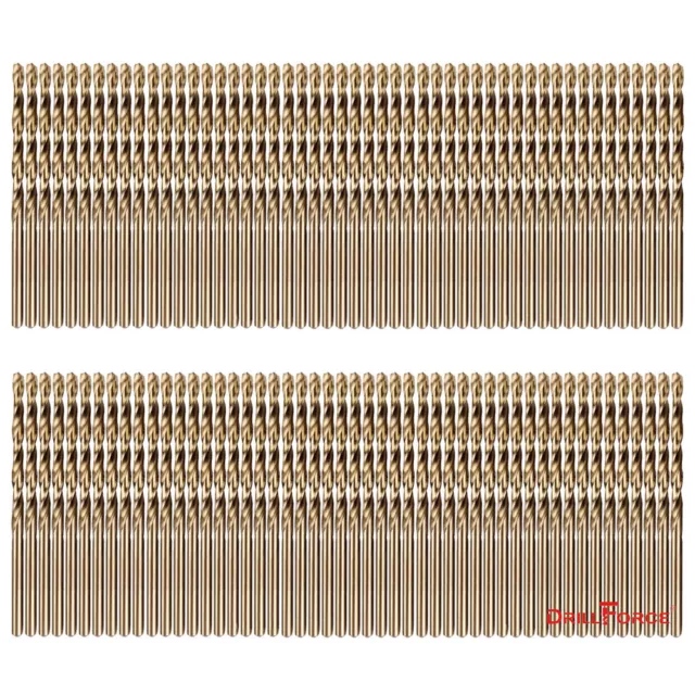 100PCS 1/8" Cobalt Drill Bit Set M35 HSS Jobber Length Twist Drill Bits Tools