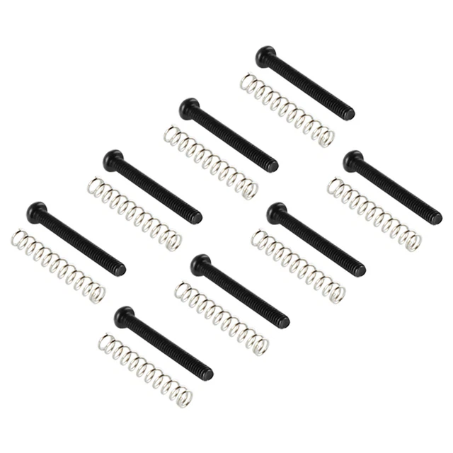 (Black)8 Set Guitar Pickup Screw Spring Iron Double Coil Pickup Frame Mount IDM