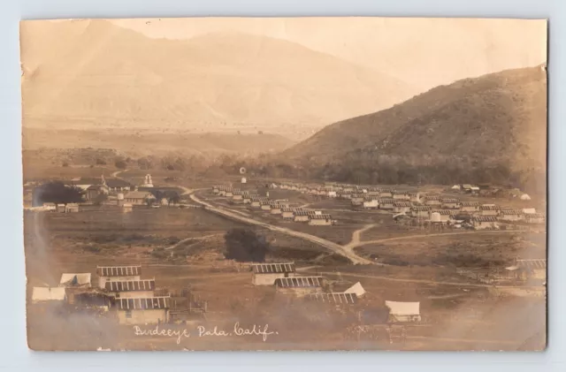 Postcard RPPC California Pala CA Aerial San Diego 1910s Blank Back Thin Paper