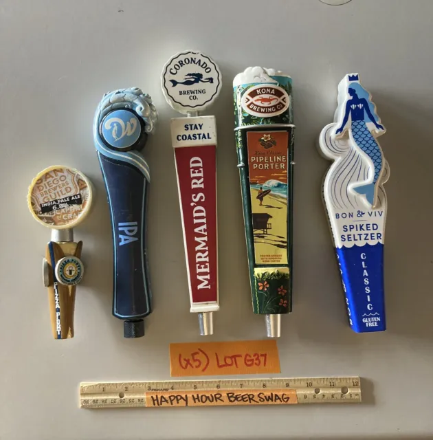 ✅ (5) Beer Tap Handles Kona Coronado Pizza Port Surf Beach Mermaid Handle Lot