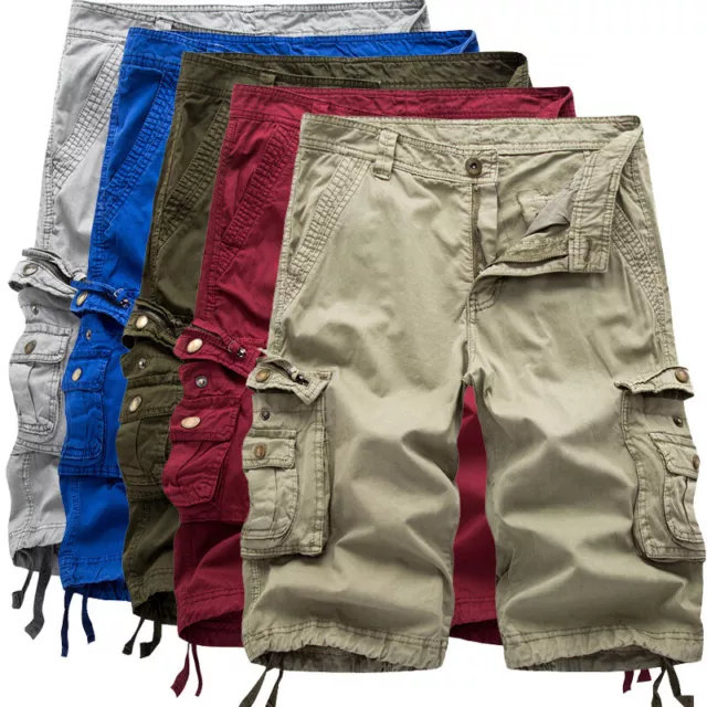 Mens Tactical Military Combat Cargo Shorts Trousers Casual Half Pants