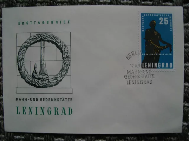 DDR Brief Umschlag FDC "AntiFa - Mahn- & Gedenkstätte Leningrad" 1964 1048