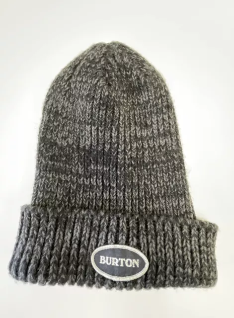 BURTON SNOWBOARD KNIT Winter Hat Cap ALL DAY LONG Beanie SKI ONE SIZE GRAY BLACK