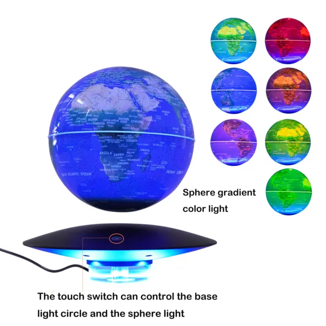 6" Magnetic Levitating Floating Globe World Map LED Light Night Lamp Home Decor 2