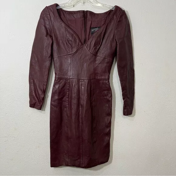 Vintage North Beach Michael Hoban Leather Dress Sz 3/4