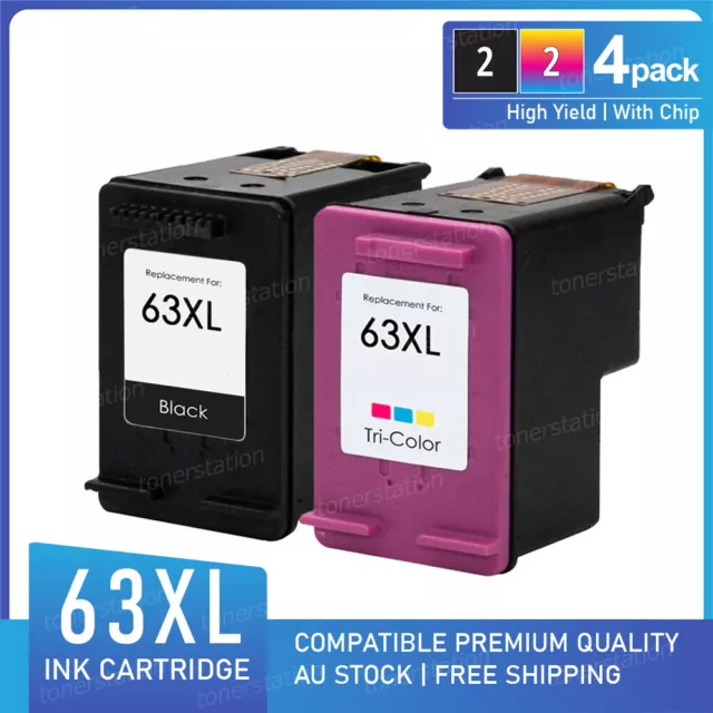 Black Colour Ink for HP 63XL Deskjet 2130 2131 3630 3632 Officejet 3830 4650