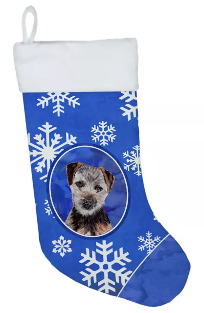 Norfolk Terrier Christmas Stocking Winter Snowflakes SC9783-CS