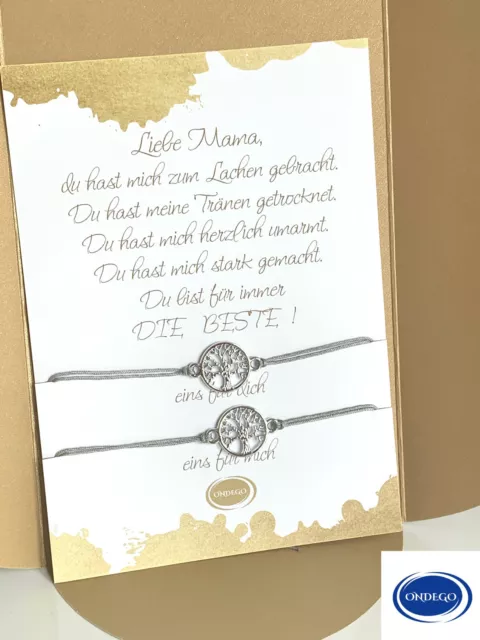 2x XXL MAMA Geschenk Armband Mutter Freundschaftsarmband Lebensbaum Weihnachten