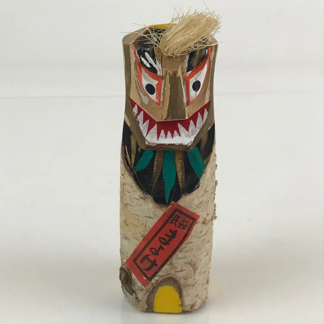 Japanese Wooden Amulet Doll Vtg Figurine Traditional Craft Toy Kokeshi KF613