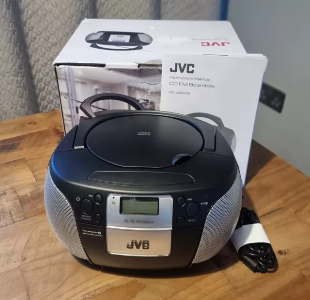 JVC RDD220B PORTABLE Boombox CD Player FM Radio Mains or Battery