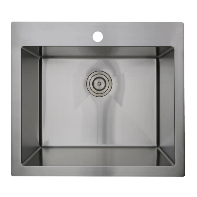 Nantucket SR2522-12-16 25" Rectangle Topmount Stainless Steel Laundry Sink