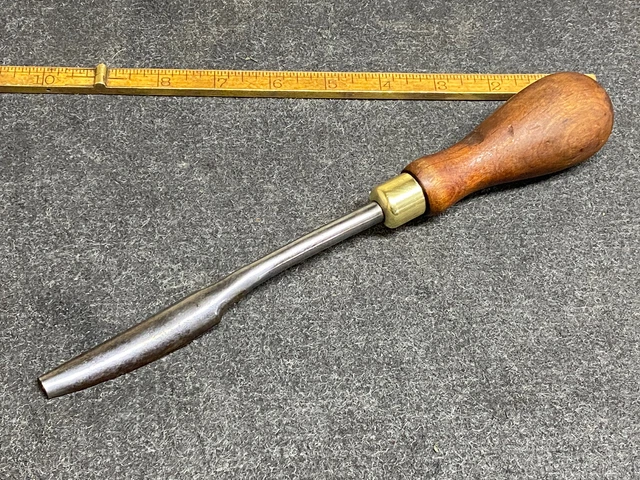 Vintage Goodell Pratt Babbit Bearing Scraper With Wooden Pear Shaped Handle USA