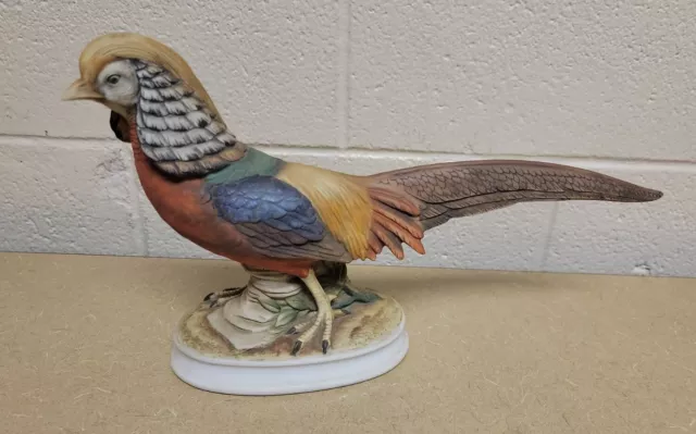 ~~~ Andrea By Sadek ~ 14" Porcelain Golden Pheasant ~ Hand Signed ~~~