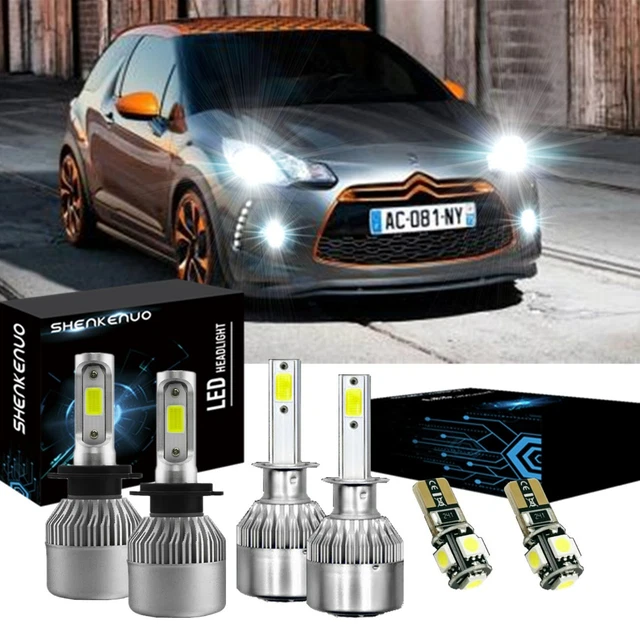 Argo LED Headlight Bulb Kit For Citroen DS3 2009-2015 | H7 6000K White + Side Lights | 6 Bulbs - View #2