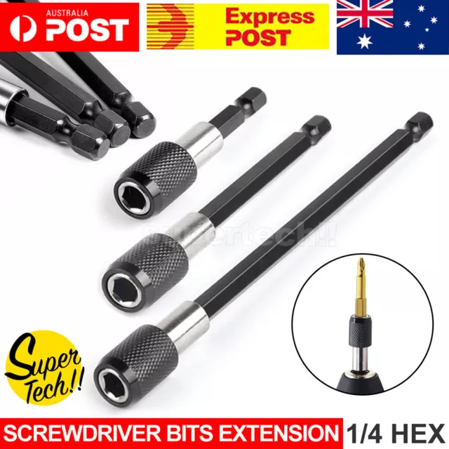 3Pcs Screwdriver Extension Kit Quick Release 1/4 Hex Shank Holder Drill Bit Set