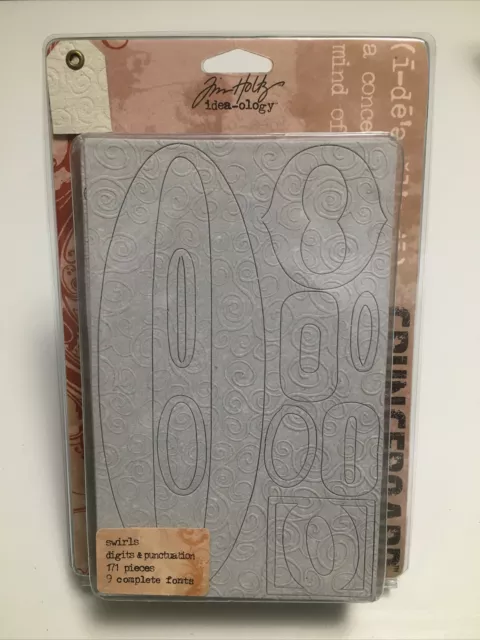 Tim Holtz Idea-ology Grungeboard Swirls Digits & Punctuation