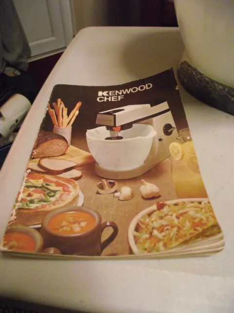 Kenwood Chef A901 Pyrex Bowl, Balloon Whisk, K beater and original book 2