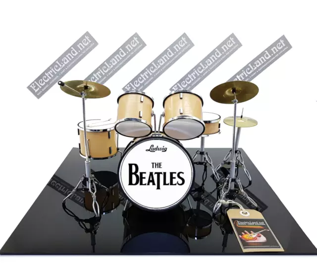 The Beatles Mini Drum Set Miniature Gadget Model 1:4 Rock Diorama Drums Gadge