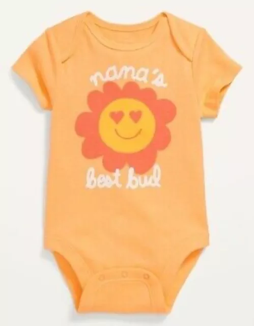 Old Navy Baby Size 3-6 Months ~ Orange Short Sleeve Bodysuit ~ Nanas Best Bud