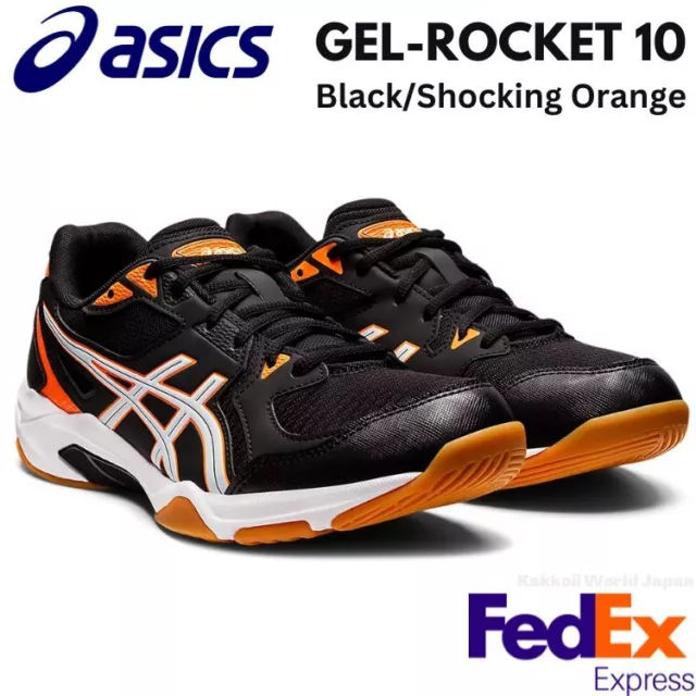 Asics Volleyball Shoes GEL-ROCKET 10 Black/Shocking Orange 1073A047 011 UNISEX