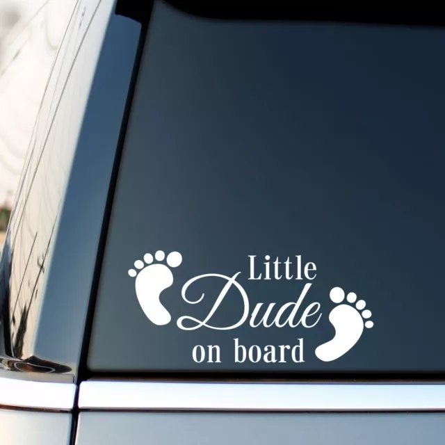 Little Dude On Board Car Sticker Child Baby On Board Window Bumper Decal