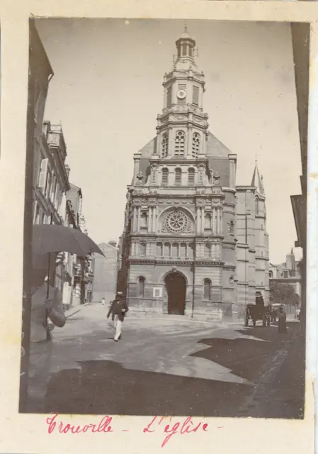 France, Trouville, L&#039;Eglise  Vintage citrate print.  Tirage citrate  5,