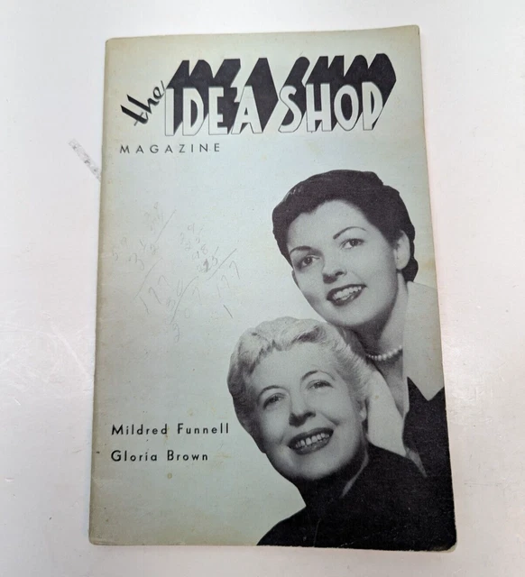 VINTAGE THE IDEA Shop Magazine 1954 Mildred Funnel and Gloria Brown B&W ...