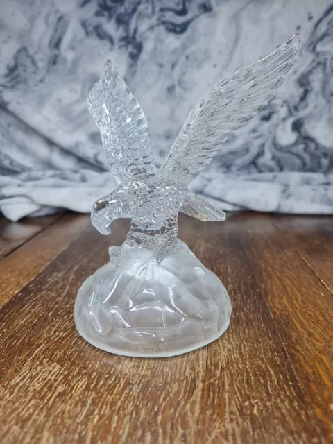 Vintage Lead Crystal Glass American Eagle Landing By Cristal D’Arques