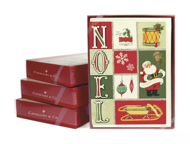 Cavallini - 10 x Christmas Greetings Cards/Notes - christmas Noel Images