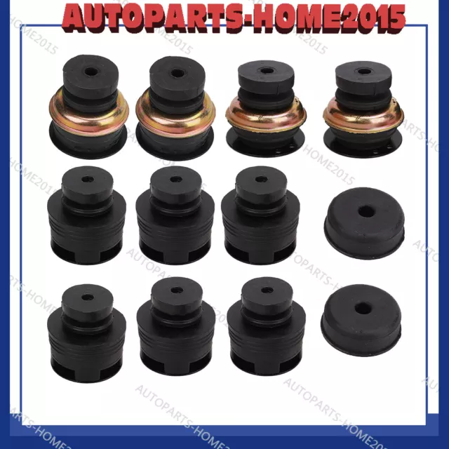 For Nissan Patrol GQ Y60 LWB Wagon 12pcs Body Mount Set Kit + Rail Bushing Black