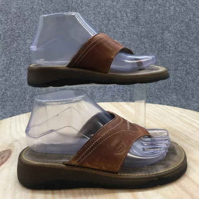Dr Martens Sandals Womens 6 US 4 UK Thong Brown Leather Slip On Wedge Casual