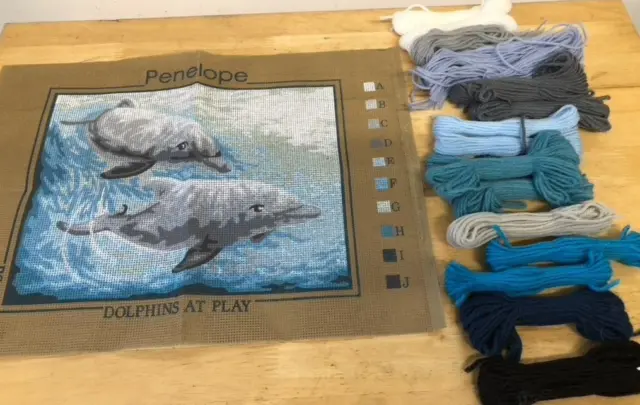 Penelope Tapestry Kit- Dolphins at Play (45cm x 33cm)