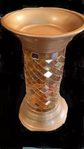 Partylite GOLD GLOBAL FUSION MOSAIC 9 INCH COLUMN NIB