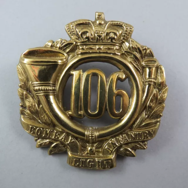 Military Brass Glengarry Badge 106th Regiment of Foot (Bombay Light Infantry)