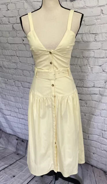 REISS Women’s Sexy Dress A-Line Light Yellow NWT $330 US Size 0 UK Size 4