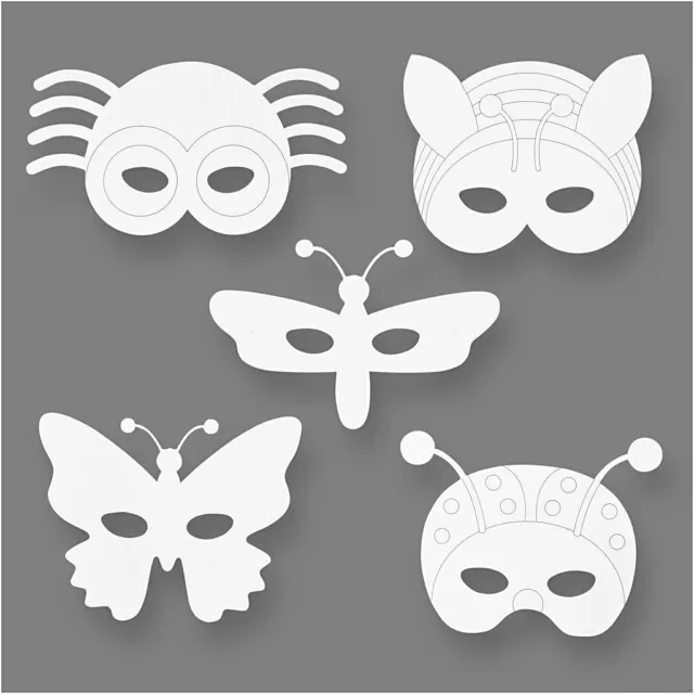 Insect Masks, H: 14-17 cm, 16 asstd, 230 g