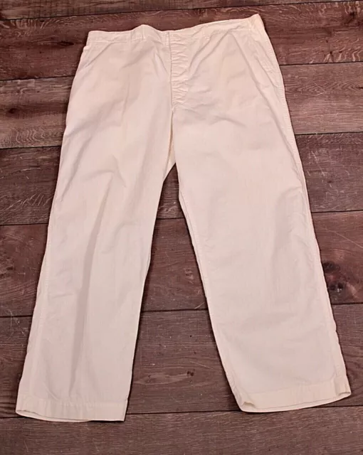 Men's VTG 1940s WWII White US Navy Pants Sz 42 40s WW2