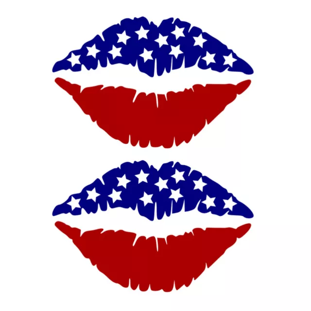 2 Pcs Lippen Der Amerikanischen Flagge Schlafzimmer Dekoration Aufkleber